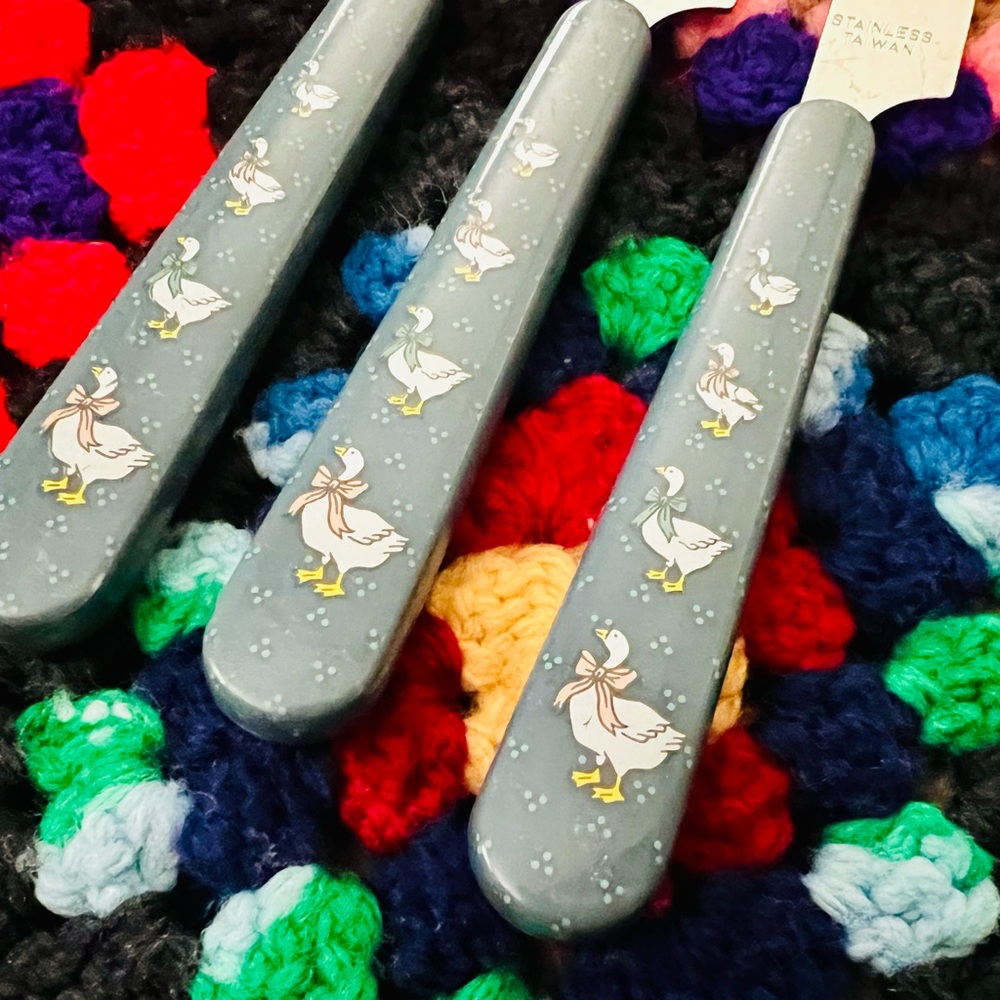 Vintage Libbey Country Goose Geese Flatware Silverware Cottagecore Farmhouse